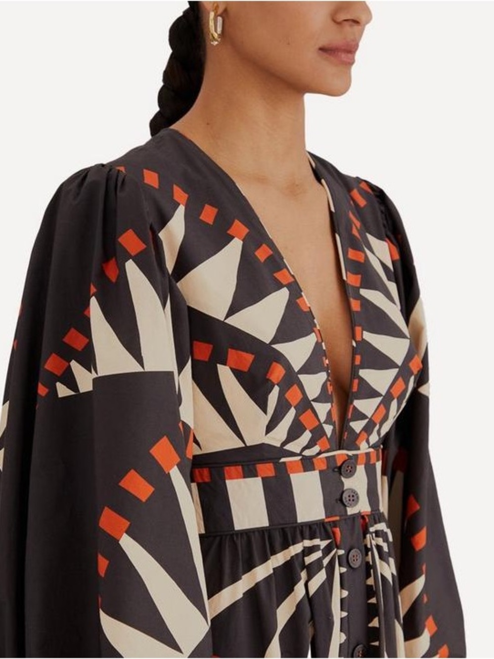 FARM Rio Giraffes Puff Sleeve Maxi Dress – Size Small - Picture 5 of 7